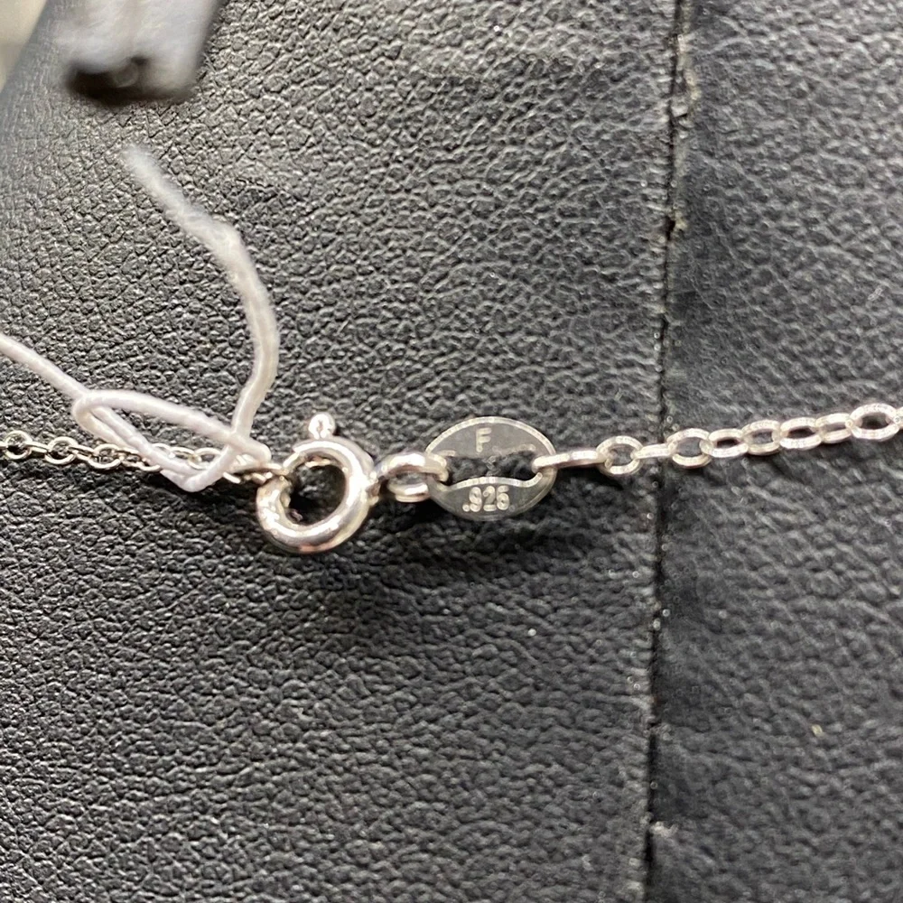 Silver (A) CZ Oval Pendant with druzy drop stones